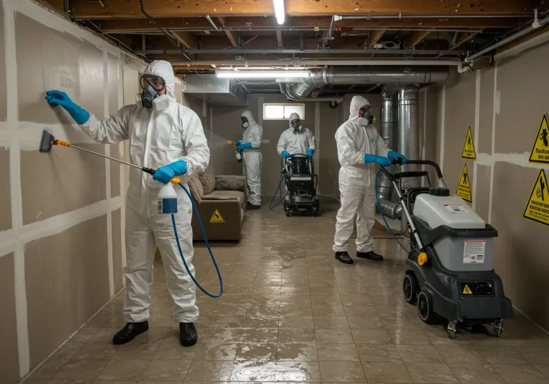 Basement Moisture Removal and Structural Drying process in Asbury, IA